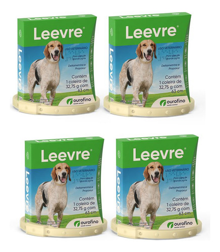 4 Leevre Coleira Cães G 63cm Antipulga / Leishm Ourofino