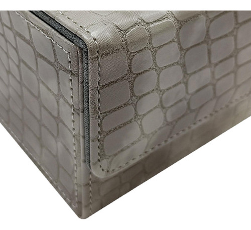 Caja De Baraja De Cartas, Soporte De Cuero Pu, Gris