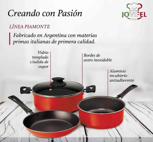 Imagen 4 de 8 de Set De Ollas+sarten Antiadherente 4 Piezas Jovifel Piamonte