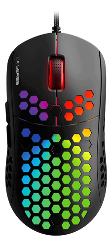 Mouse Optico Raptor Ux2x Gaming Negro Usb 12000 Dpi