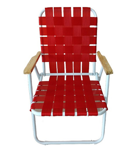 Sillon Reposera Cinta Trenzada Silla De Playa Mediana