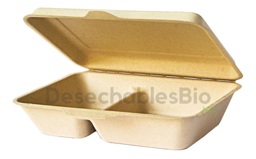 Imagen 2 de 8 de 50 Contenedores 9x6x3 Division Biodegradable Bagazo De Trigo