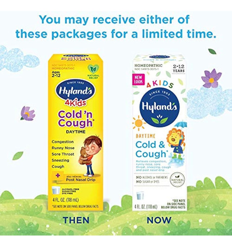 Hyland.s 4 Kids Cold .n Cough Relief Liquid, Alivio Natural