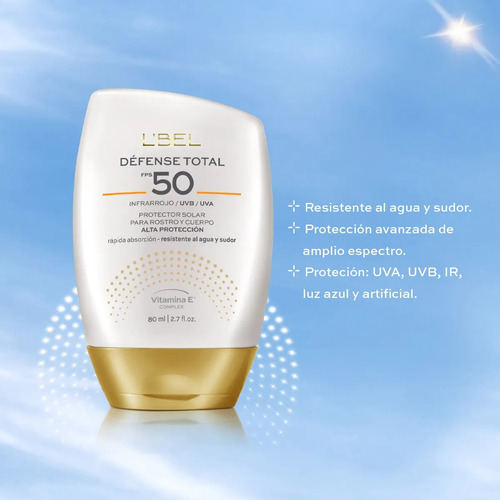 Défense Total Lbel Protector Solar Rostro Cuerpo Fps50 Colag