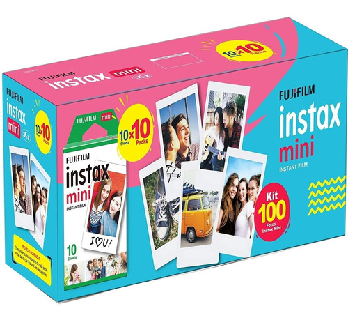 Papel Filme Para Instax Mini 7, 8, 9, 11 100 Fotos 5,4 X 8,6