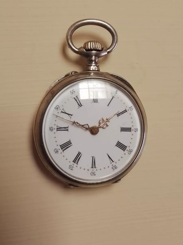 Reloj De Bolsillo De Cuerda De Plata