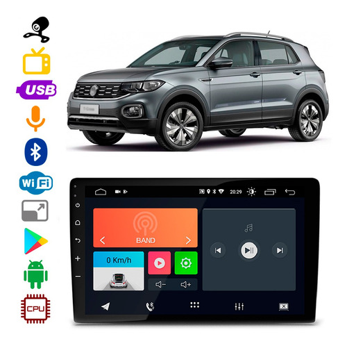 Multimidia Vw T-cross 2019 A 2021 Bt Android App Bt + Câmera