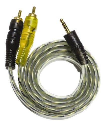 Imagen 1 de 3 de Cable De Audio Auxiliar Plug 3.5 A Rca 90cm Audiobahn Arca09