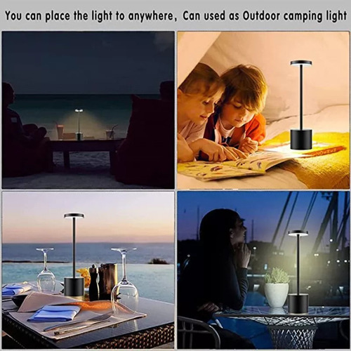Lámpara De Mesa Con Luz Led Táctil Recargable Regulable