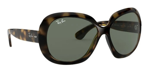 Imagen 5 de 8 de Anteojos de sol Ray-Ban Jackie Ohh II Standard con marco de nailon color gloss tortoise, lente green clásica, varilla gloss tortoise de nailon - RB4098