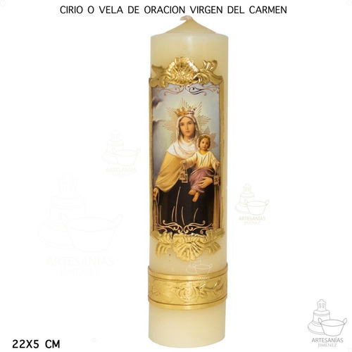 Imagen 1 de 5 de Cirio O Vela De Oración Virgen Del Carmen