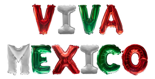 Letrero Globos Viva Mexico 15 Septiembre Fiesta Mexicana D35