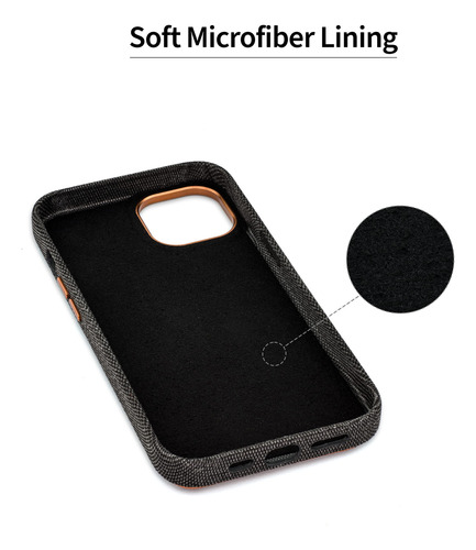 Tarjetero De Tela Dockem Para iPhone 14 Con Cartera De Piel,