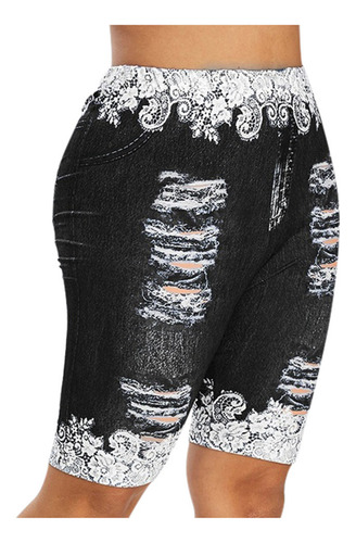 Leggings Deportivos Con Estampado De Temperamento, Talla Gra