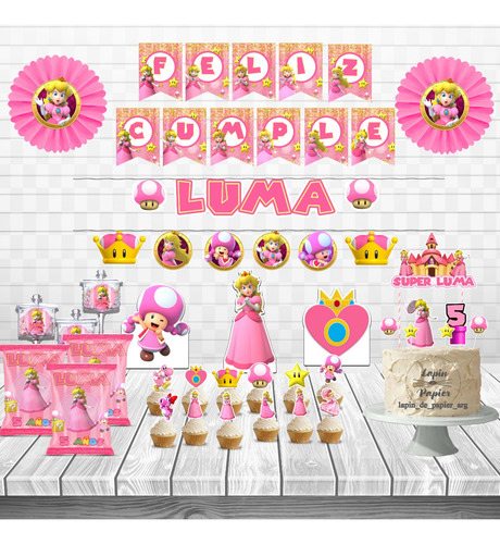 Banderin Feliz Cumple X12 - Princesa Peach