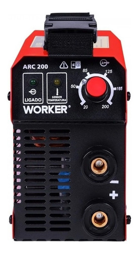 Máquina de solda Worker ARC 200 vermelha 60Hz 220V