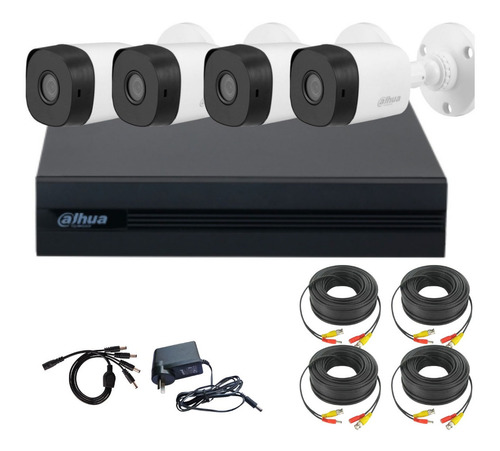 Kit 4 Camaras Seguridad Dahua Exterior Hd Dvr 8 Canales P2p