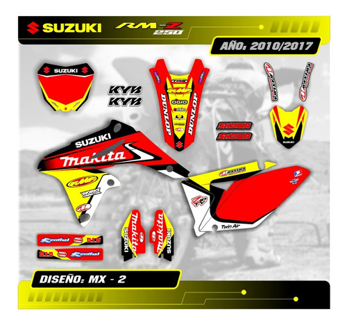Kit Calcos Gráfica Suzuki Rmz 250 2010/17 