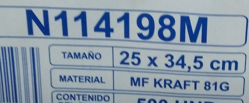 Imagen 5 de 5 de Sobre De Manila Kraft Marrón Oficio 25x35