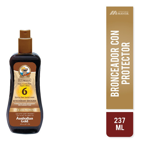 Aust Gold Spr/bronz F6 237 Ml Spray Bronceador