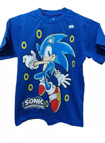 Camiseta Fantasia Infantil Sonic Tamanhos 2,4,6,8,10 E 12