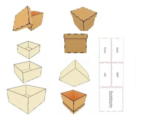 Pacote Arquivos Vetores Caixas Mdf Laser Router Cnc Corte 