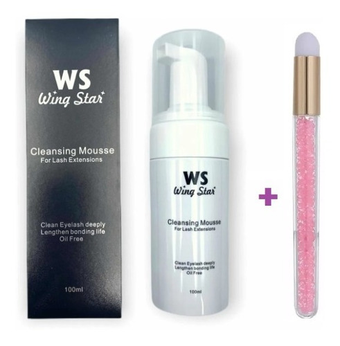 Espuma Limpiadora Lash Shampoo Wingstar + Brocha Con Glitter