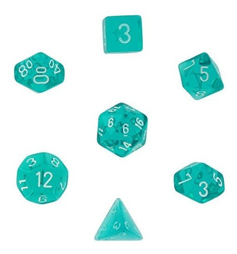 Set De Dados Trasparentes De Chessex - Turquesa