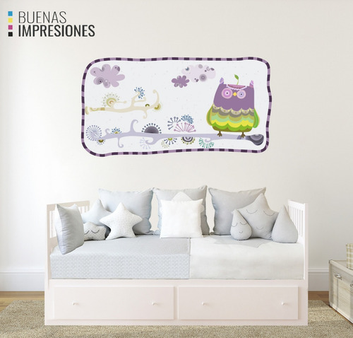 Imagen 4 de 6 de Vinilos Decorativos Pared Infantiles Nenas, Buhos, Pajaros