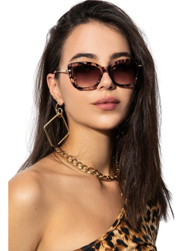 Lentes De Sol Hermosos Para Mujer Casuales Elegantes Lente Marrón