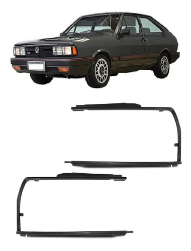 Par De Friso Moldura Aro Farol Passat 1983 A 1988 Preto