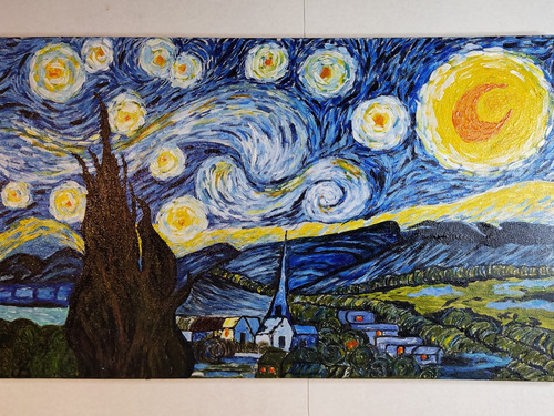 Replica «la Noche Estrellada» Van Gogh 50x30 Pintado A Mano