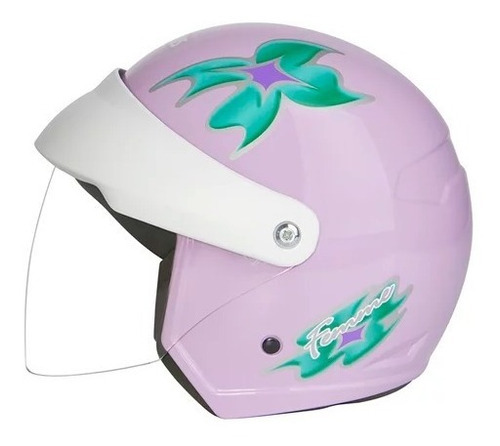 Capacete Aberto Taurus Wind Visor Femme Ii Lilás E Verde Tamanho 56