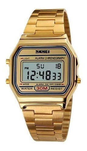 Reloj Pulsera Acero Skmei 1123 Retro Vintage Unisex Dorado!!