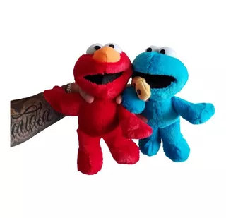 Pareja Peluches Elmo Y Come Galletas 25 Cm Suavecitos