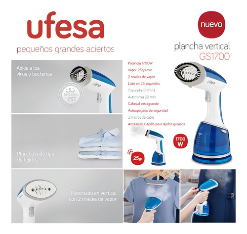 Plancha A Vapor Ufesa Vertical Gs1700