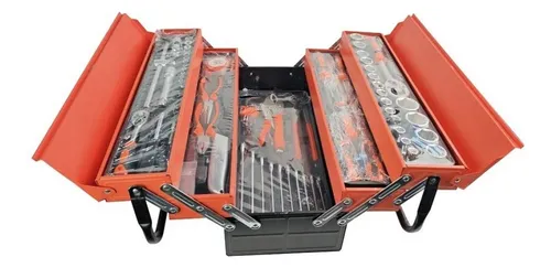 Caja Metálica De Herramienta Para Vehículos 85 Piezas Equus Color Naranja