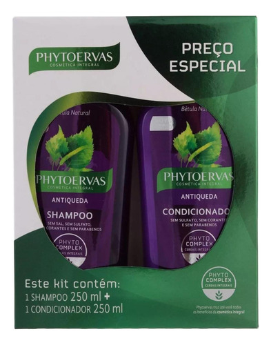 Kit Shampoo+condicionador Antiqueda Phytoervas 250ml