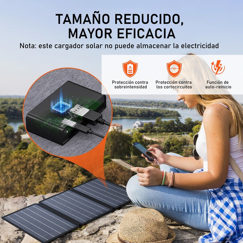 Portátil Ip67 Solar Panel Monocristalino 21w Con 5v Usb A/c