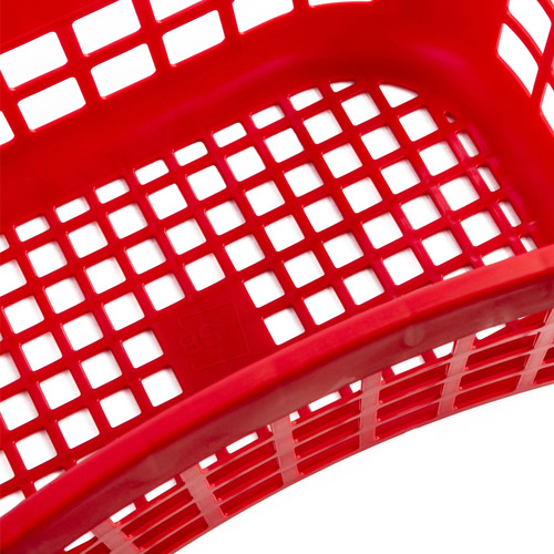 Canasta Compras Super Tienda Mano Ligera Curva Más Ventas Rojo