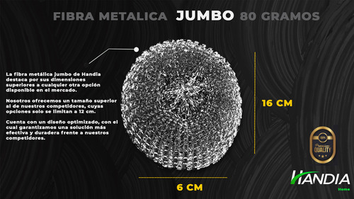 Esponja Multiuso Handia Fibra Lavatrastes 80g Jumbo