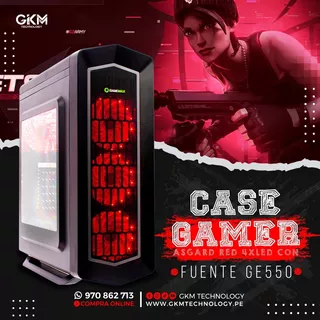 Case Gamemax Asgard Red Con Fuente Ge550