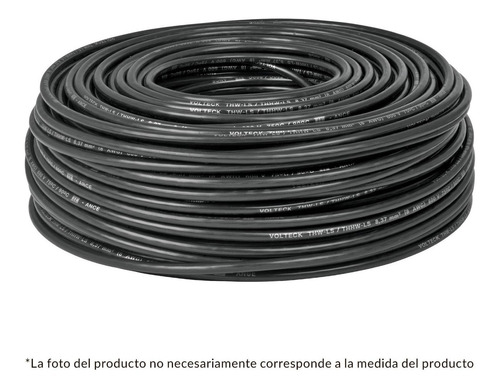 Cable Cobre Thhw-ls, 10 Awg Negro Rollo 100 Mt 46051 Volteck