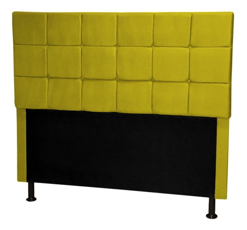 Cabeceira De Cama Box Londres Casal 140cm X 118cm Suede Cor Amarelo