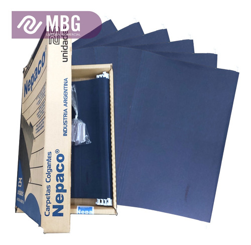 Carpeta Colgante De Color Azul Nepaco Pack X25 Und