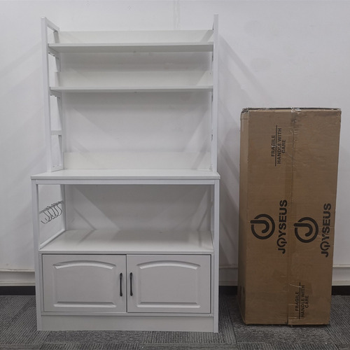 Alacena Armario Almacenamiento Cocina De 4 Nivele Microondas Color Blanco