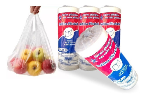 Imagem 8 de 9 de Bobina Plastica Picotada 30x40 C/500 Sacos P/3kg Alimentos
