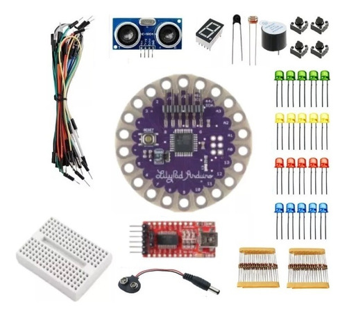 Kit Placa Lilypad Atmega328p (compativel Com Arduino)