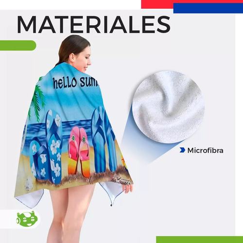 2 Toallas De Microfibra Para Playa Baño Secado Rápido Summer
