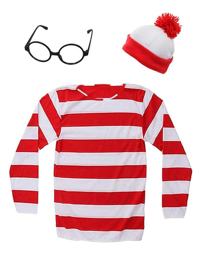 Tylity Disfraz De Camisa A Rayas Rojas Y Blancas Para Mujer,